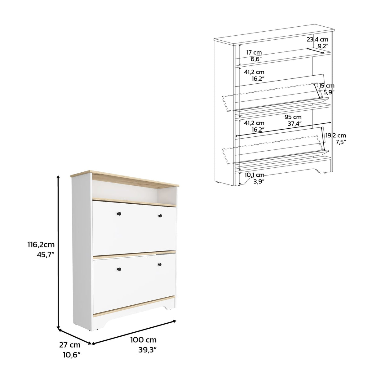 Multicolor Shoe Storage Cabinet - 46" Tall
