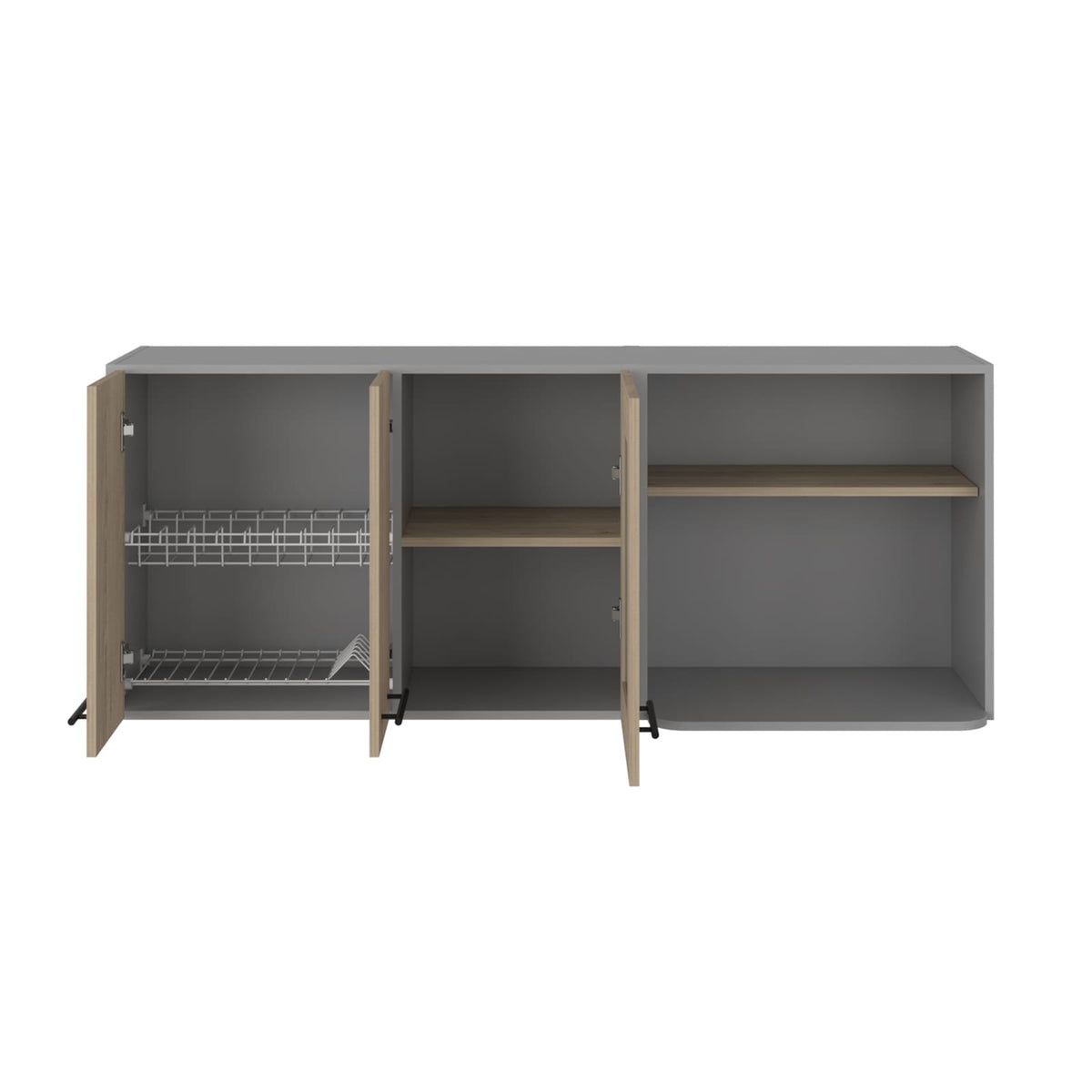 Beige Engineered Wood Wall Cabinet Rack for Living Room