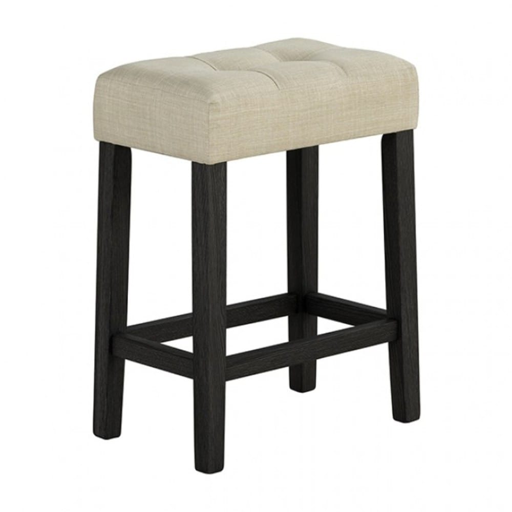 Two-Tone Dining Set for Dining Room Featuring Rubberwood and Fabric Seats