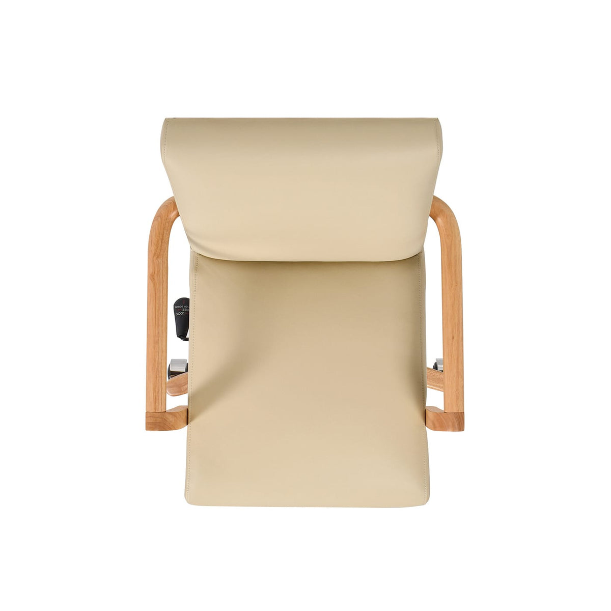 Dumont Executive Home Office Chair - Beige Leather & Wood