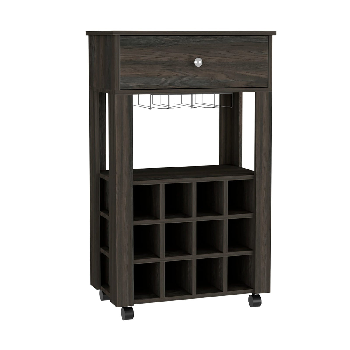 DEPOT Margh Bar Cart - Carbon Espresso, Particle Board