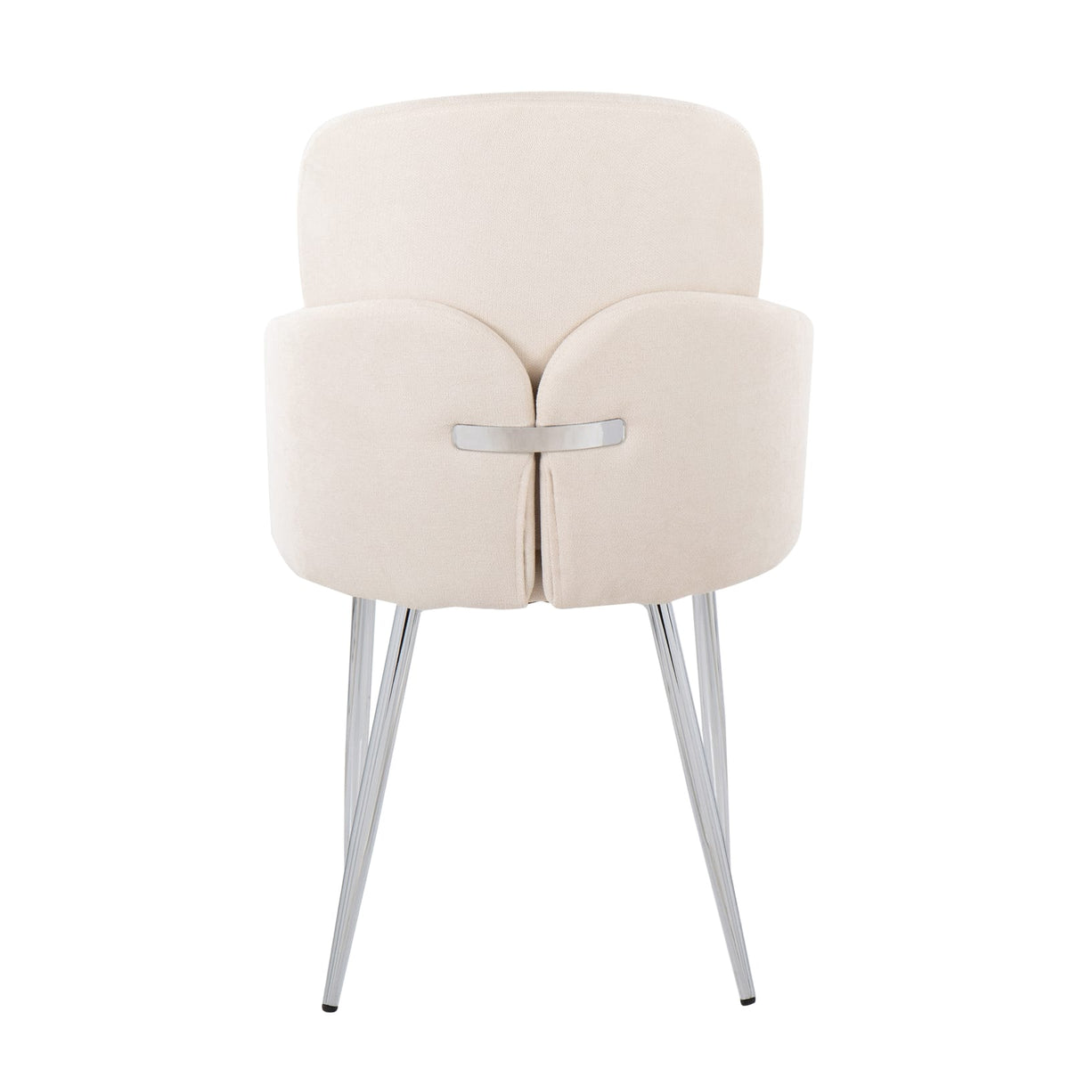 Cream Fabric Dining Chairs - Set of 2, Contemporary Style