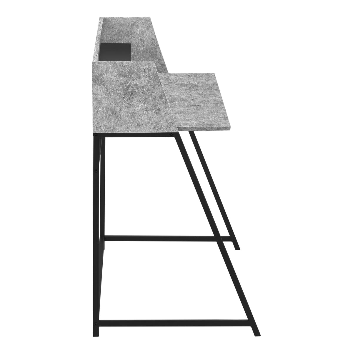 Grey Computer Desk with Hutch - 48" L Workstation