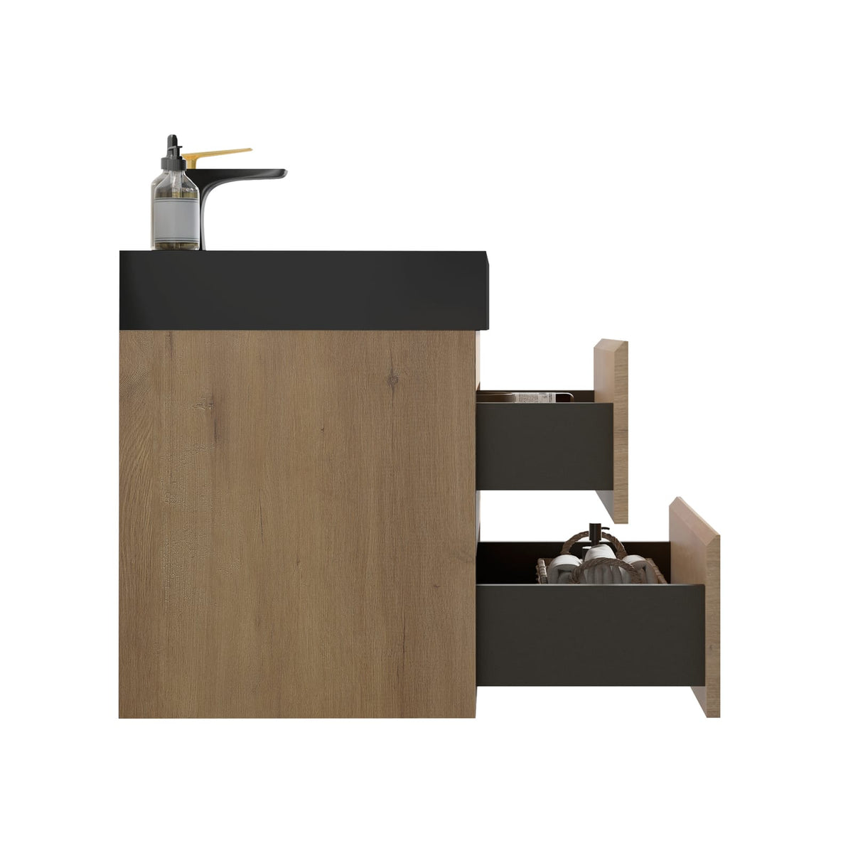 Light Oak Bathroom Vanity - 24" Storage Sink