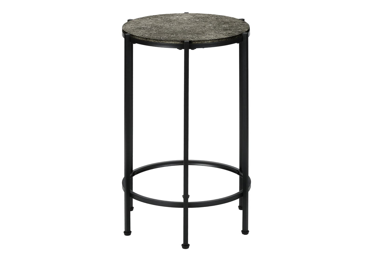 Small Black Metal Accent Table - Round Side Table