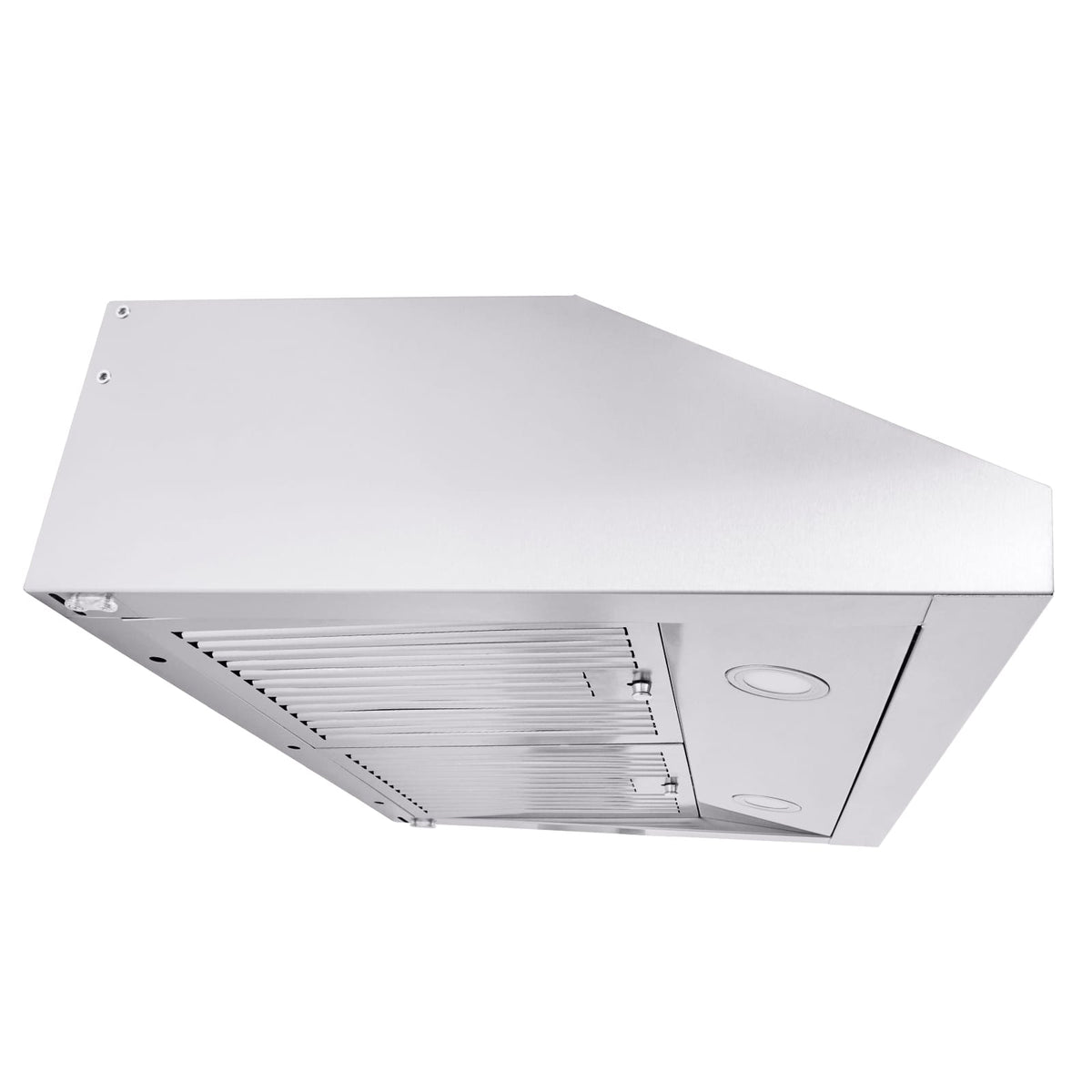Stainless Steel Range Hood with Dual Motors for Kitchen Storage
