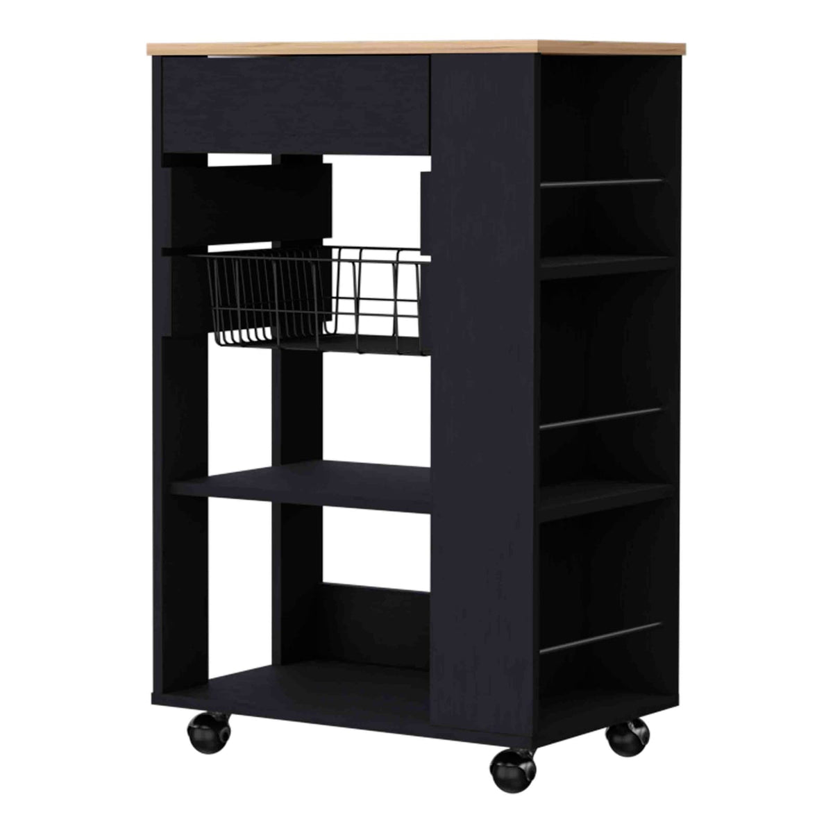 Multicolor Kitchen Cart with Shelves & Drawer - 14.5''W x 22.4''D x 35.4''H