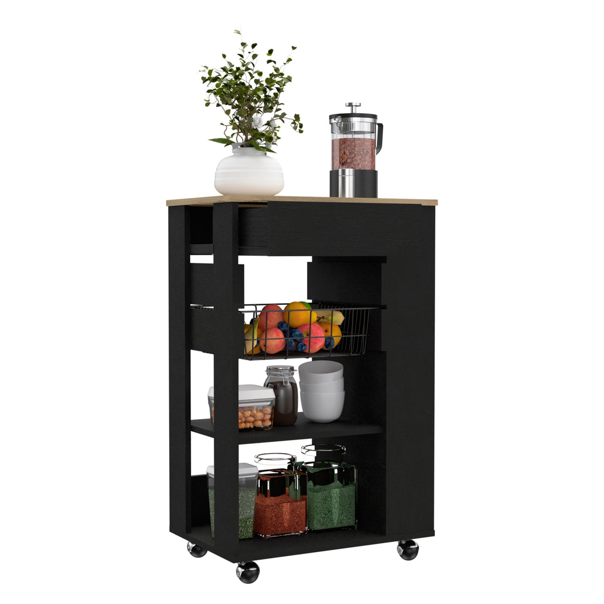Kitchen Cart Sonex - Light Oak Kitchen Island with Storage