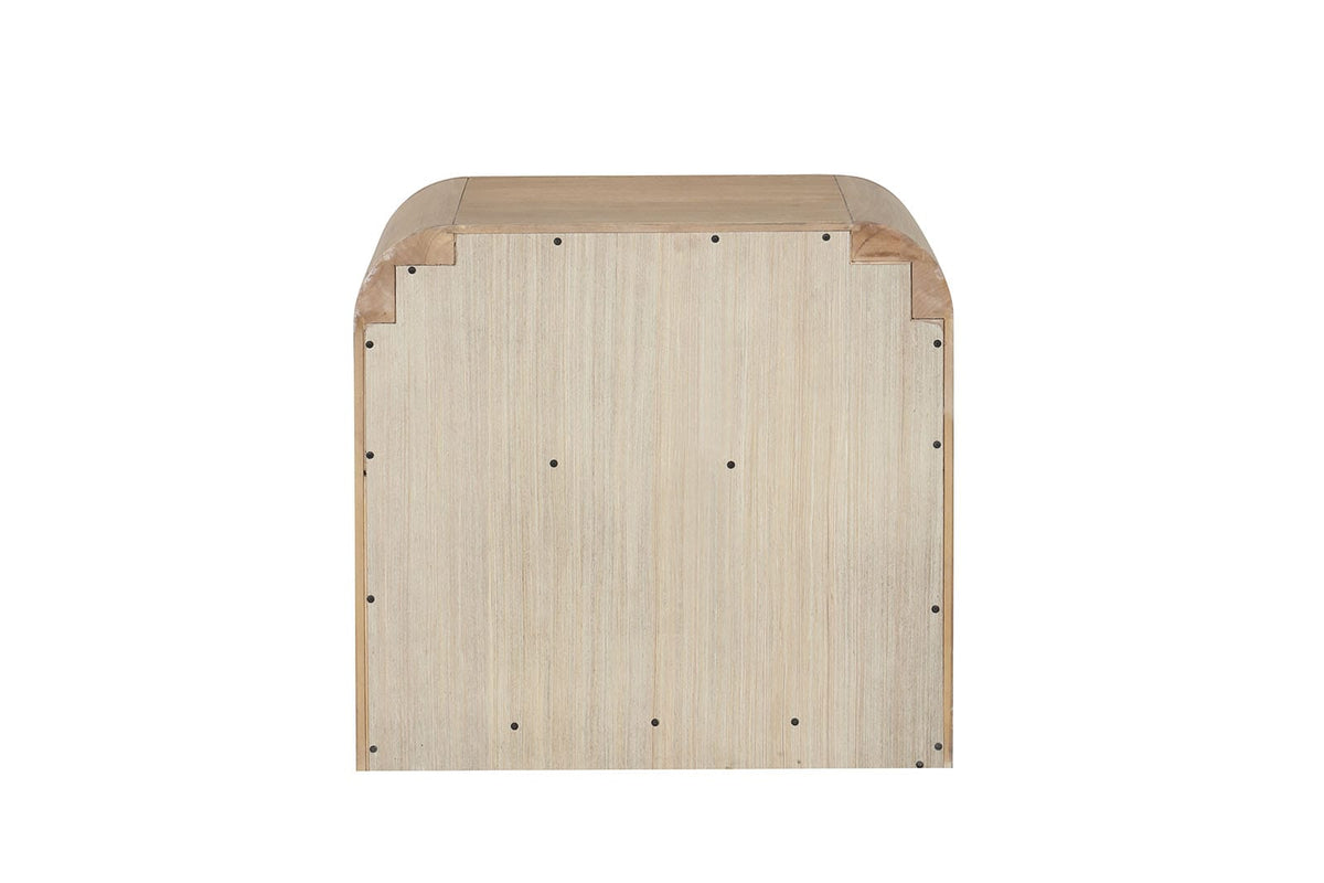 Natural Engineered Wood Bedside Cabinet - 28" x 17"