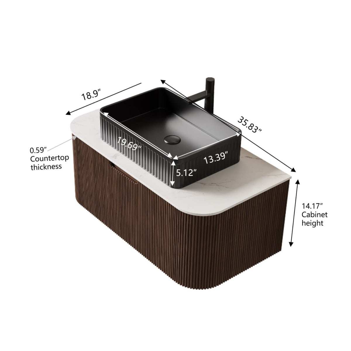 Black Carrara White Walnut Bathroom Vanities