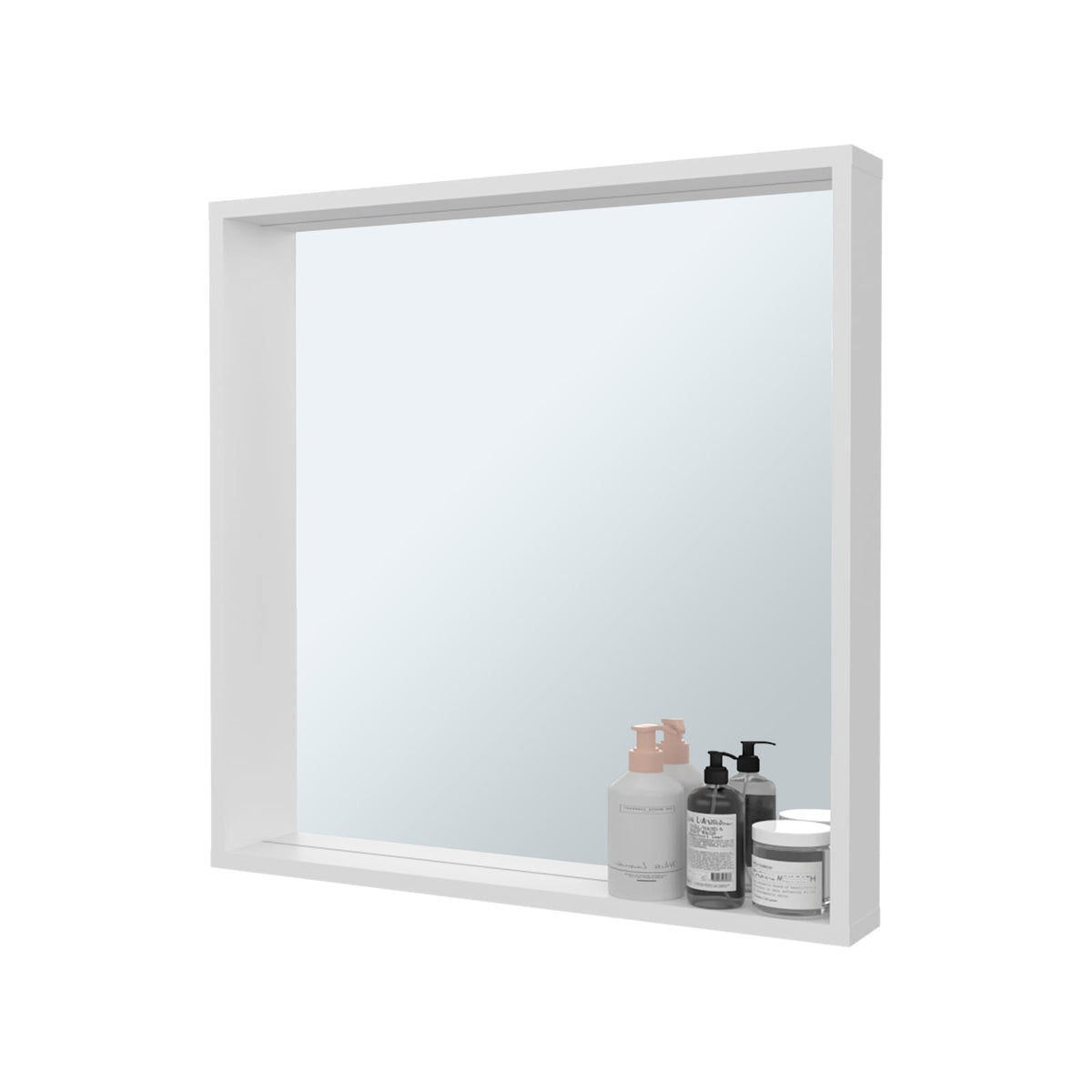 Modern White Wall Mirror Cabinet for Bathroom Storage Particle Board