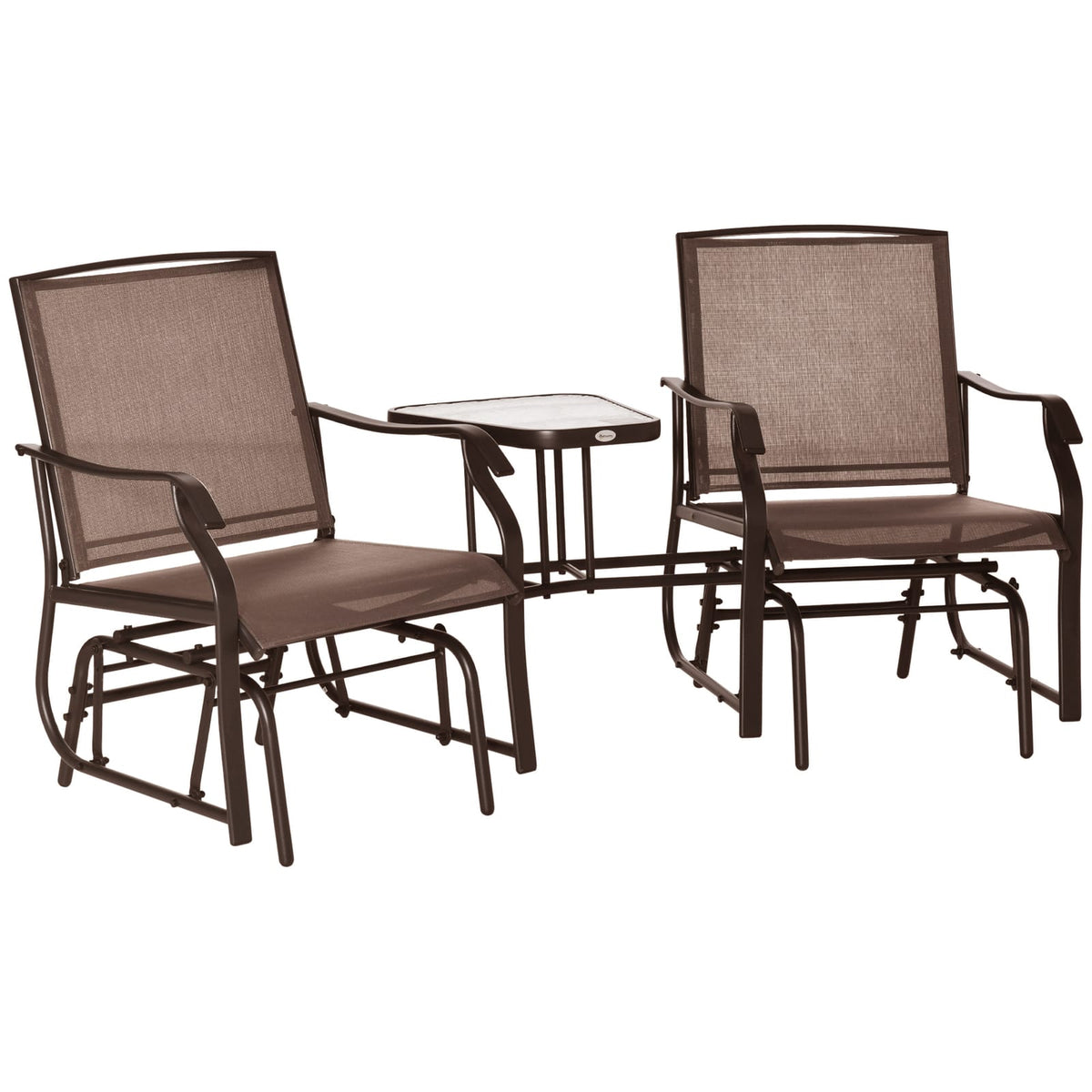 Outdoor Glider Loveseat Set with Coffee Table - Small Patio