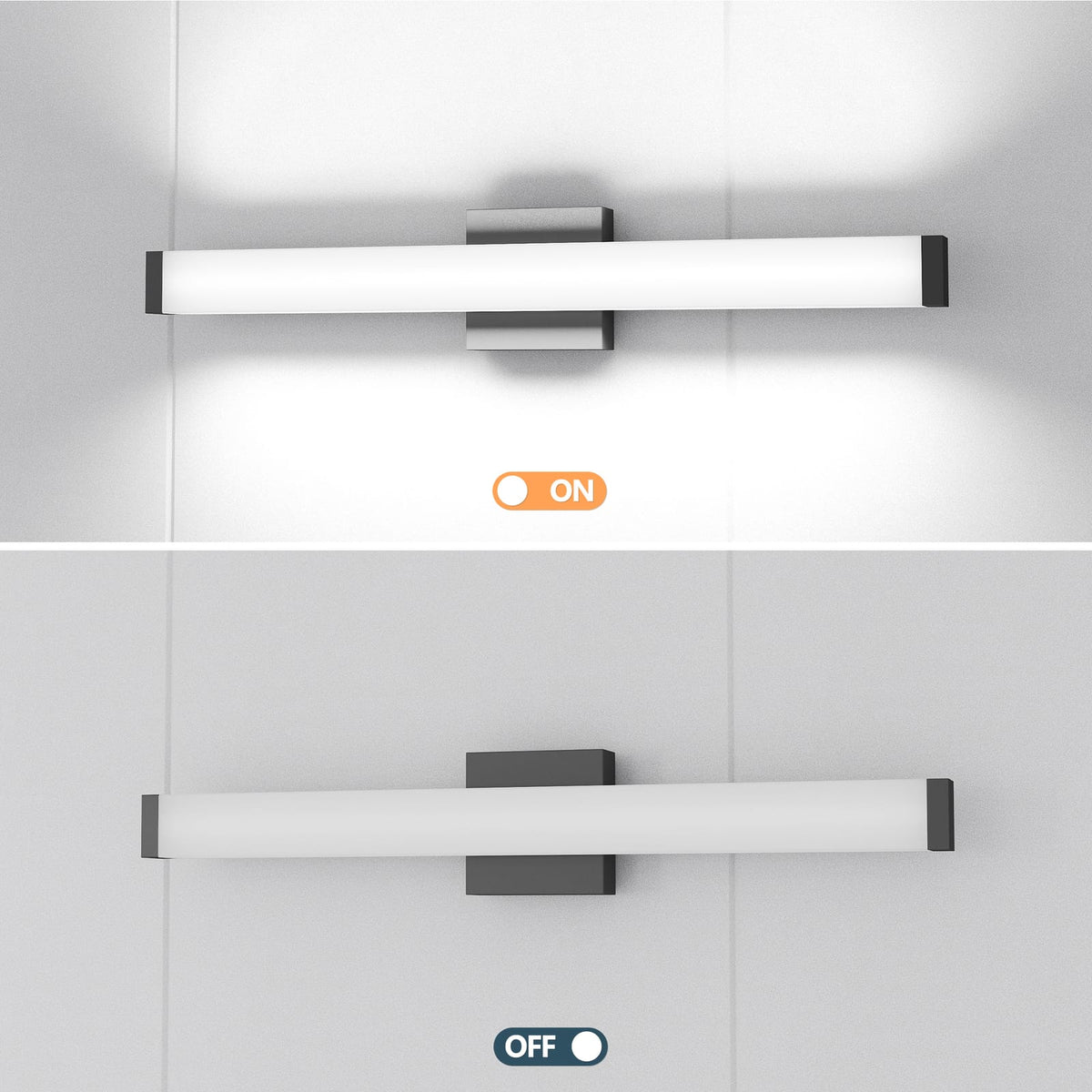 Black Iron Vanity Light - 24.8" Bathroom Light Fixture