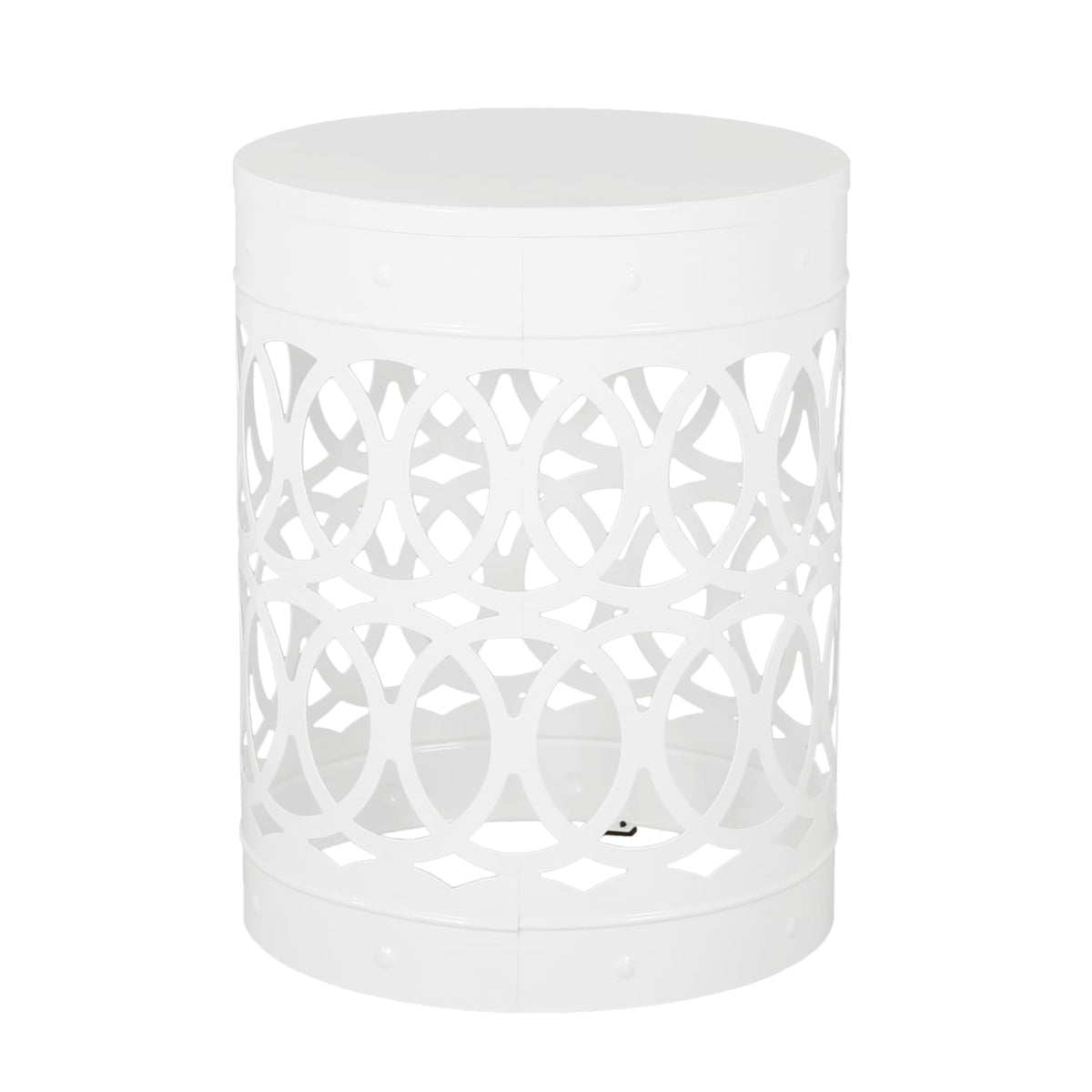 White Iron Outdoor Accent Table Set of 2