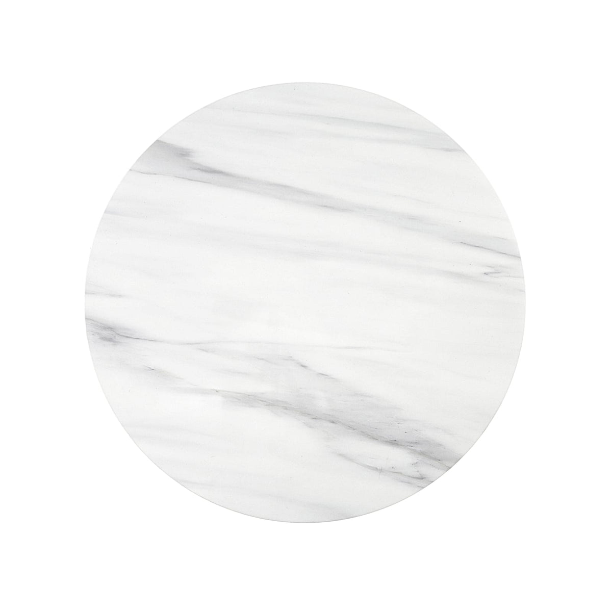 Zaid Engineering Marble & White High Gloss End Table - 22" Round