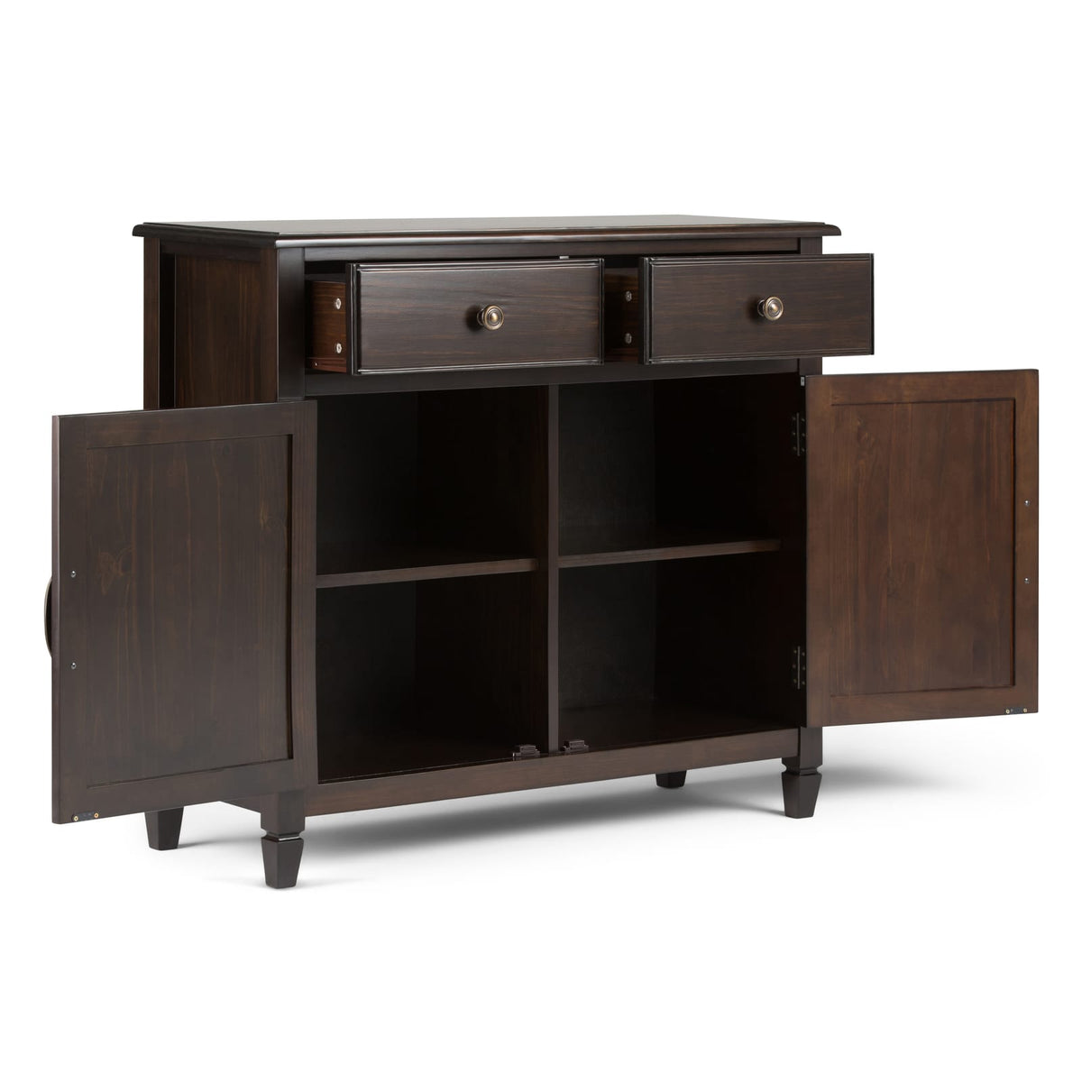 Connaught Solid Wood Entryway Storage Cabinet - Dark Brown