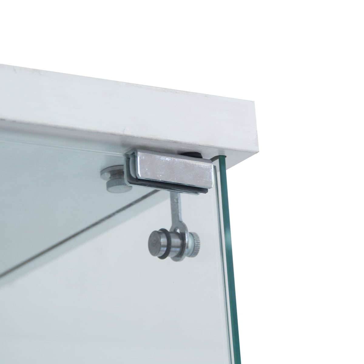 Large Glass Display Cabinet - 4 Shelves, White Storage