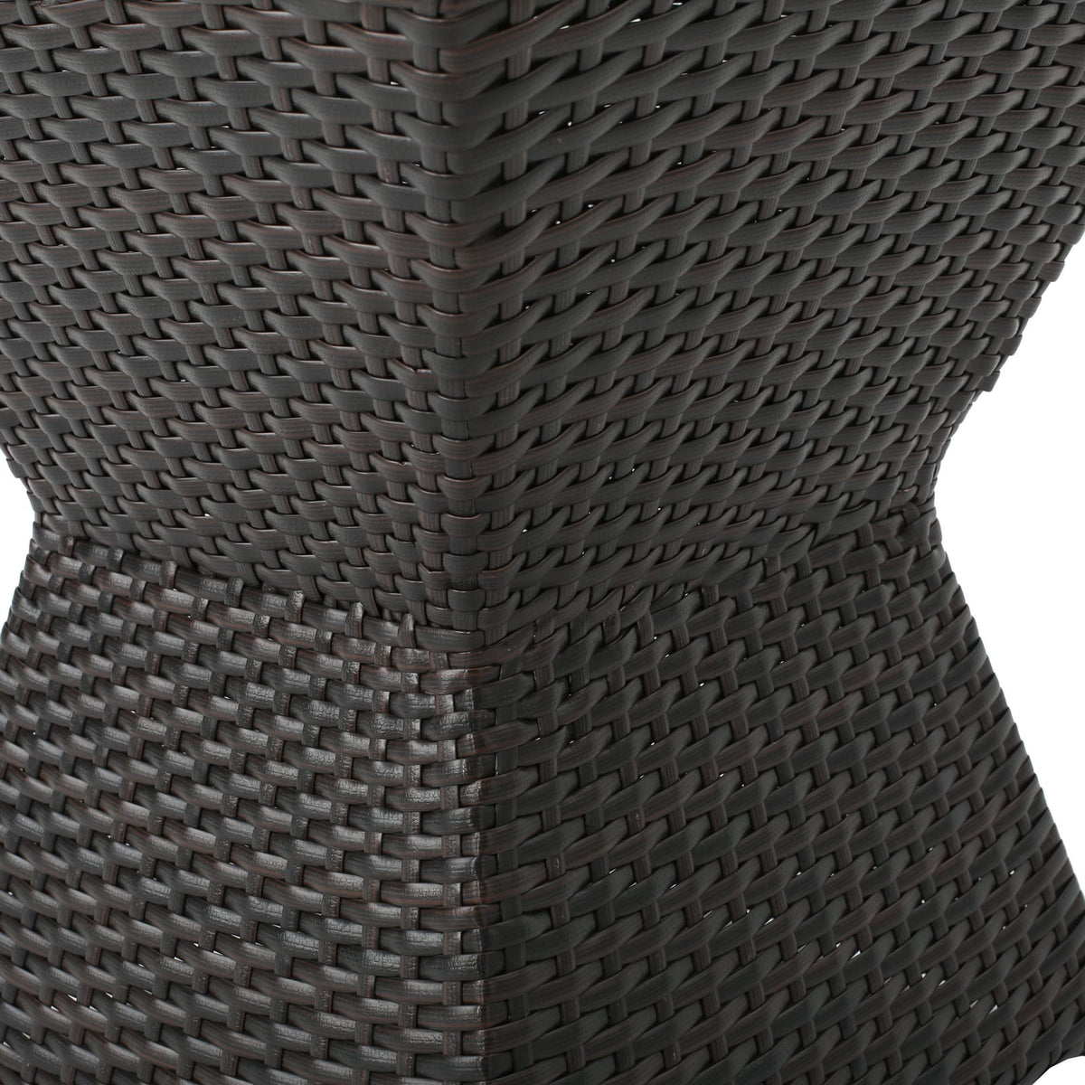 Brown Iron Rattan Outdoor Side Table