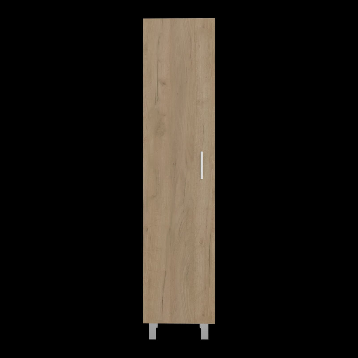 Beige Storage Cabinet - 4 Shelves, Engineered Wood for Living Room