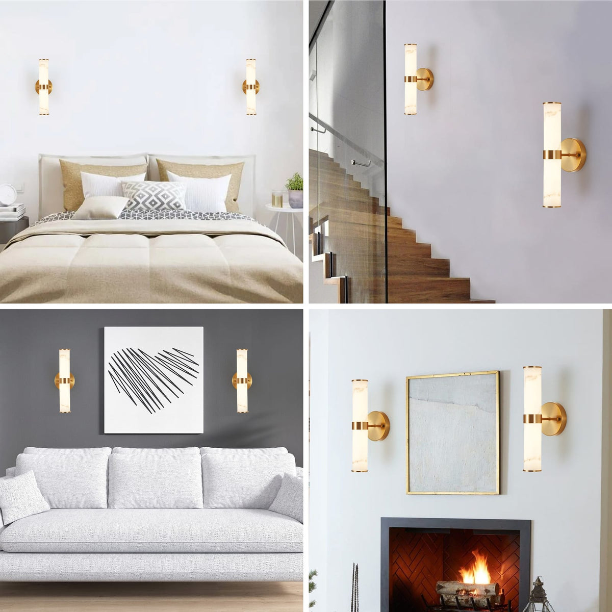 Gold Resin Wall Sconces - Set of 2 Modern Lighting