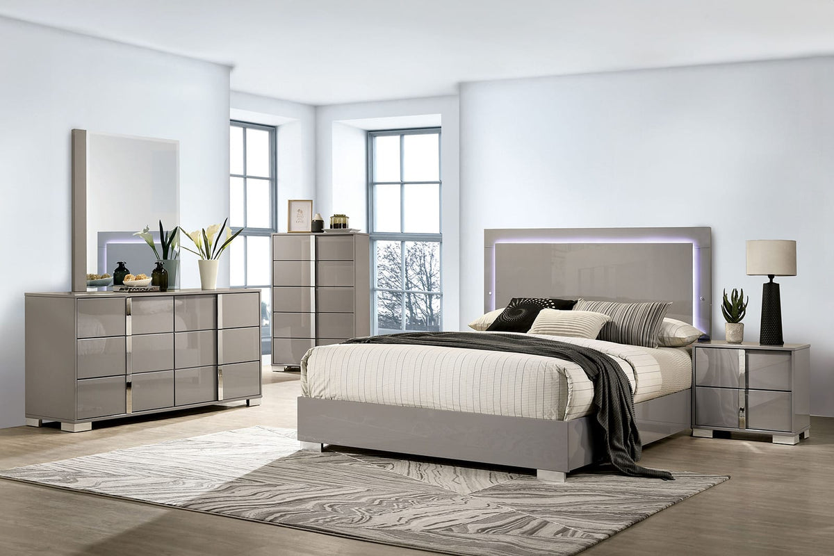 Contemporary Taupe Chest - 31" Bedroom Dresser
