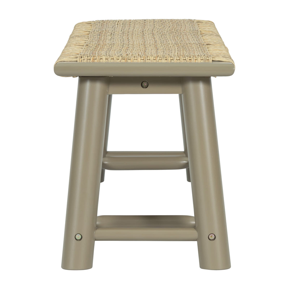 Gold Rattan Wood Bench - 59 Inch Farmhouse Style for Bedroom