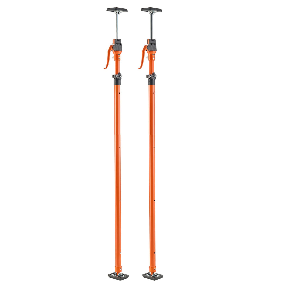 Cabinet Jack Support Pole 2-Pack - Adjustable Telescopic Rod, Black+Orange