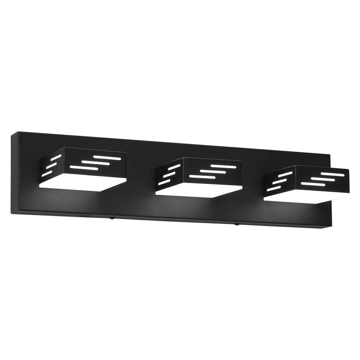 3-Light LED Vanity Light Fixture - Black Iron Bathroom Lighting