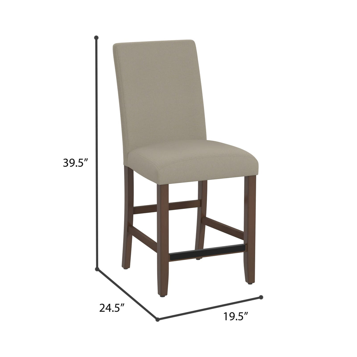 Brown Upholstered Barstools, Set of 2 - Dining Room Seating