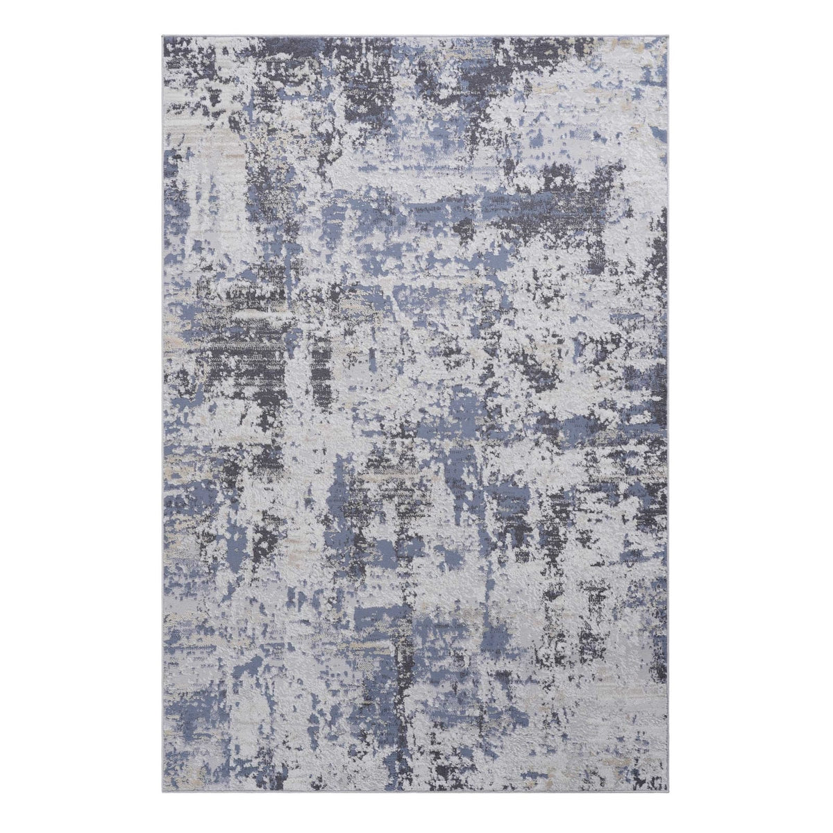 Grey Polyester Area Rug - 6x9 Modern Living Room Rug