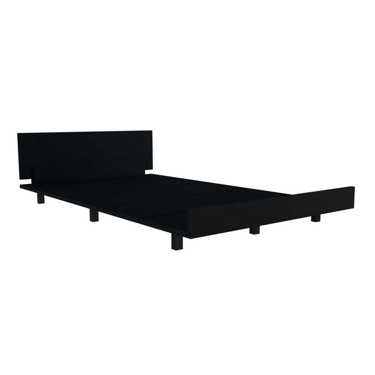 Twin Black Bed Base with Storage Cabinet for Bedroom