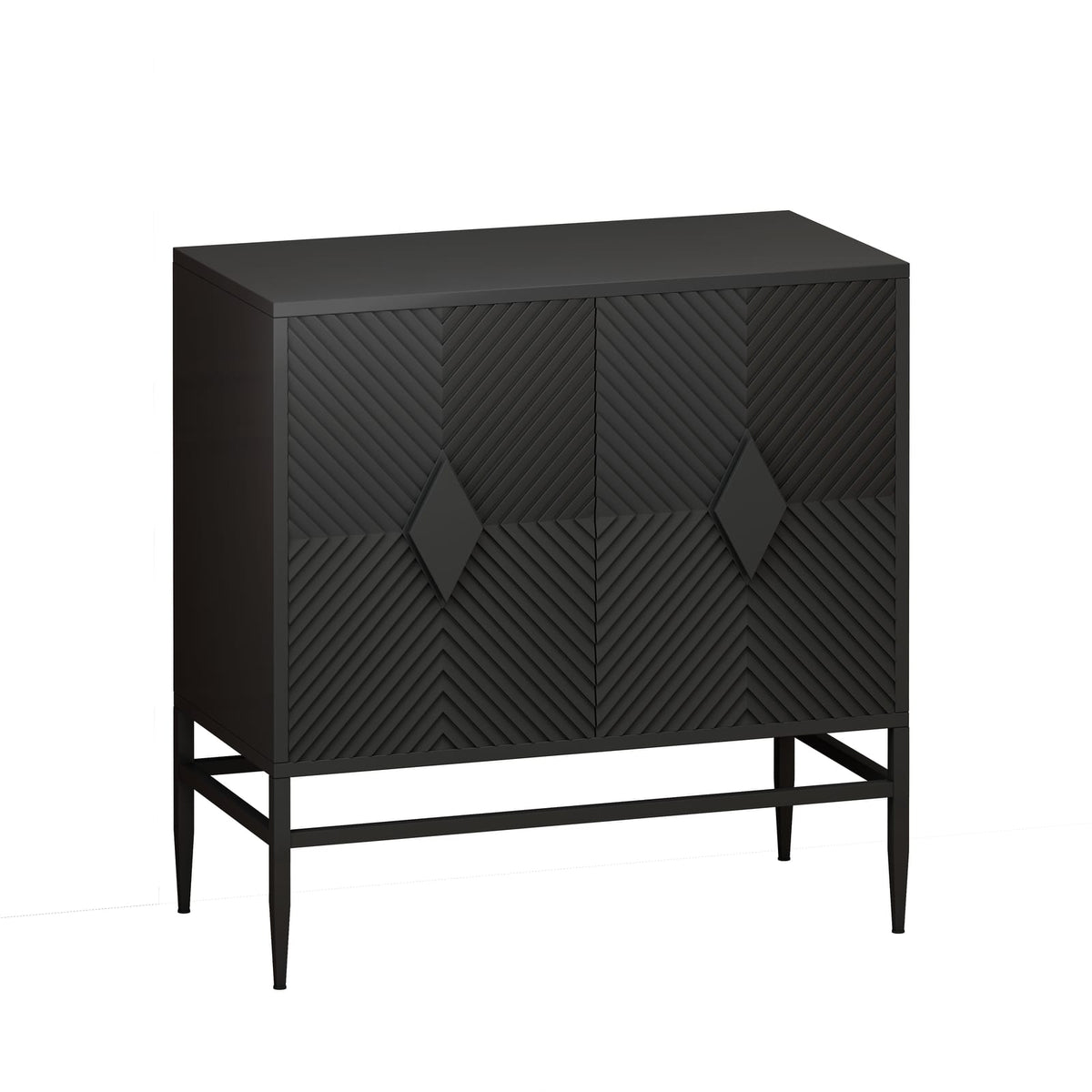 Black Accent Chest Storage Cabinet - 31.5" Modern Style