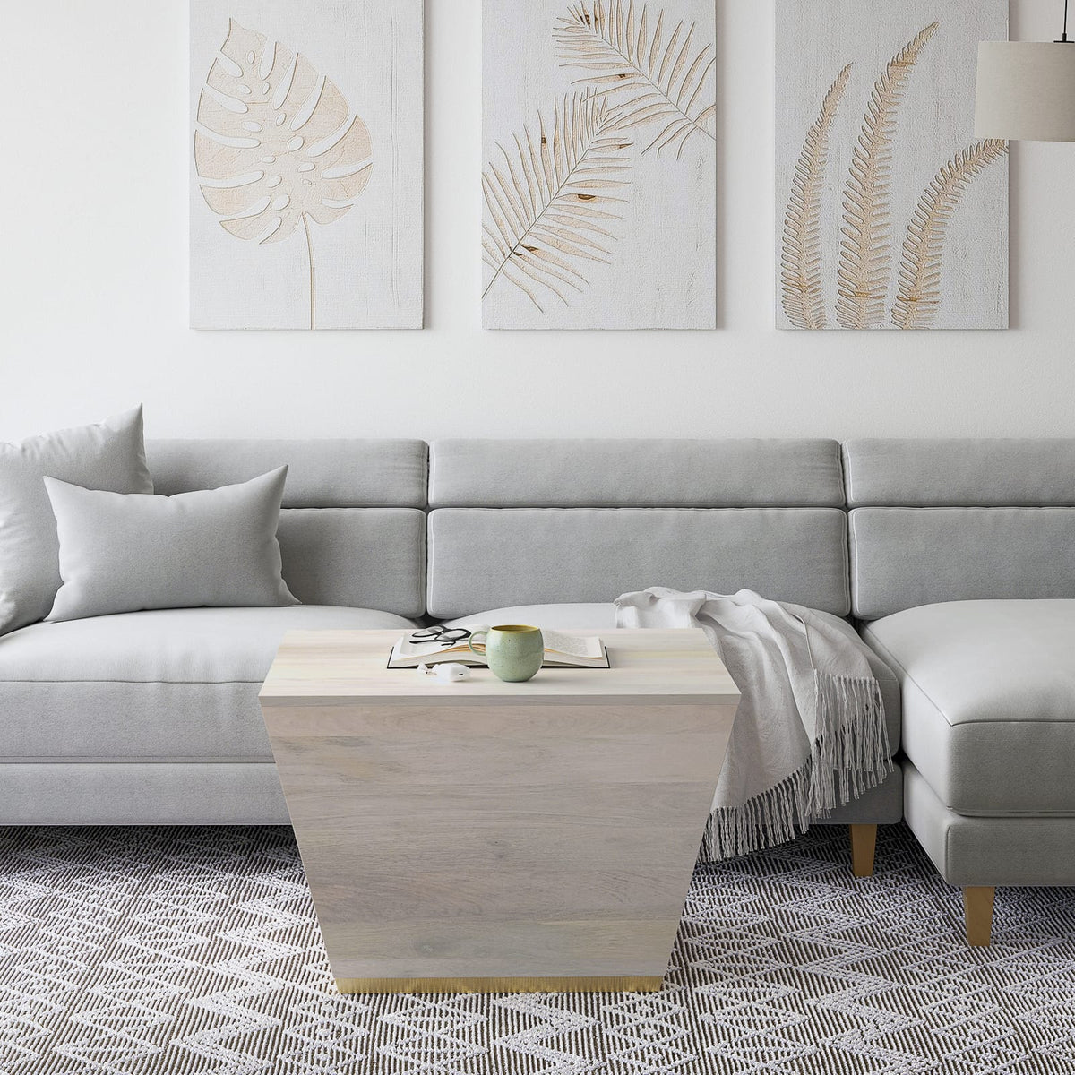 Silver Mango Wood Coffee Table - 28 Inch Square