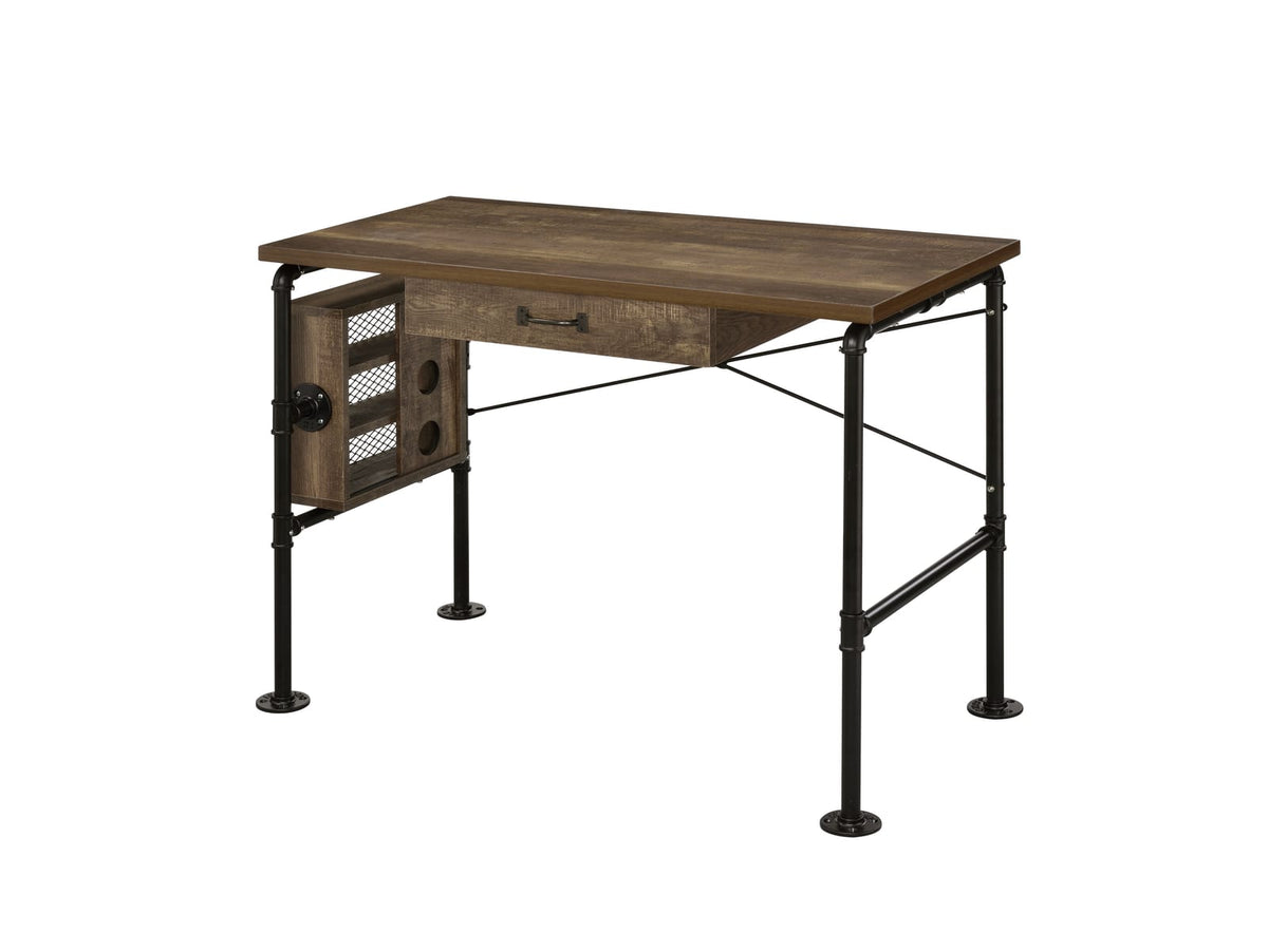 Black Oak Writing Desk with Storage Drawer