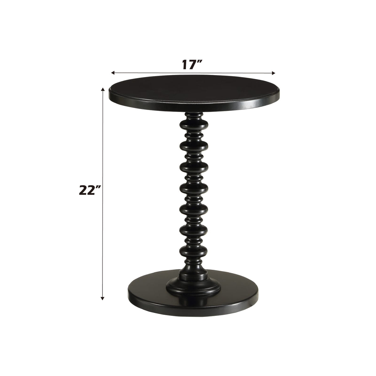 17" Round Black Accent Table - Synthetic Wood for Living Room