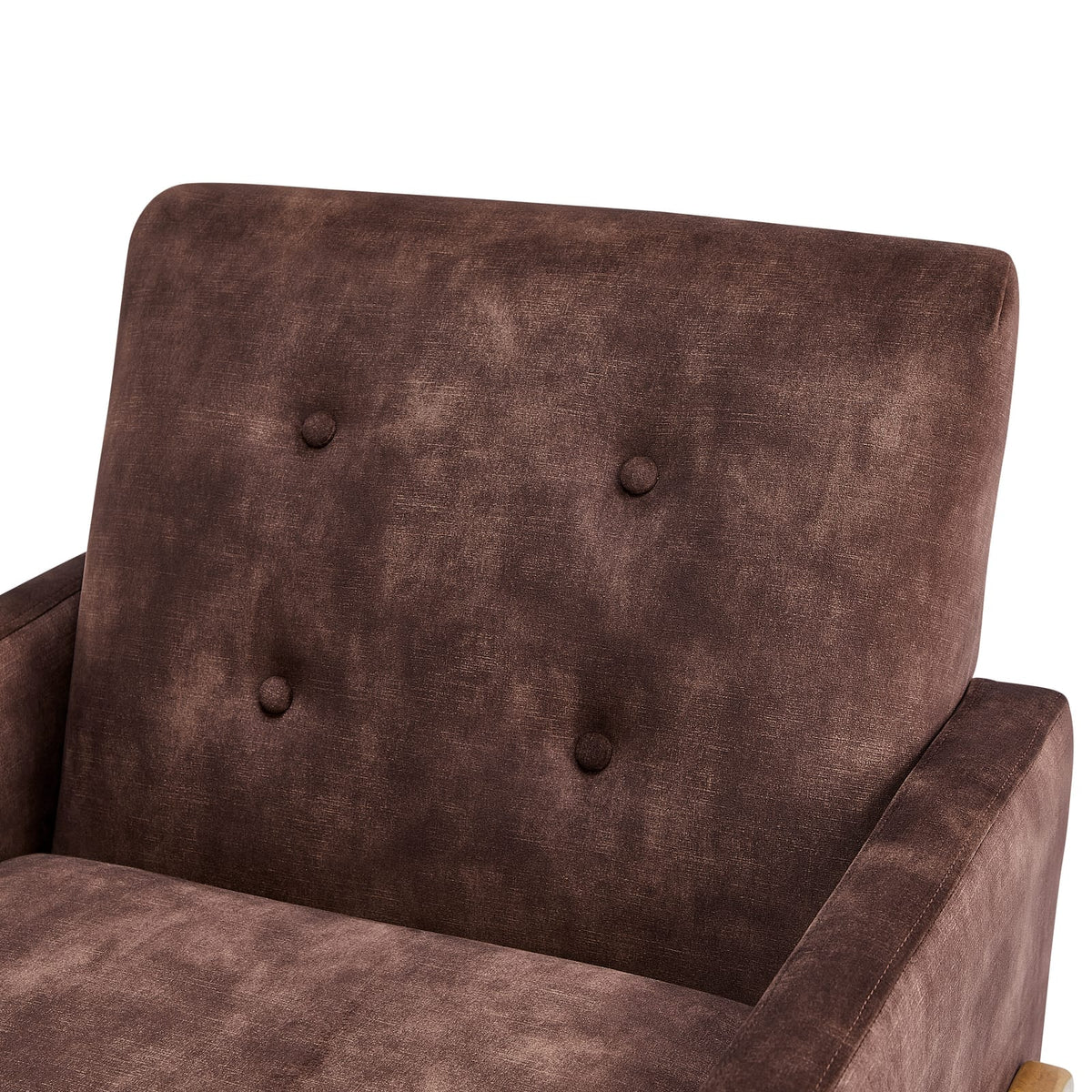 Espresso Polyester Accent Chair - 31.38" Square Arms for Living Room