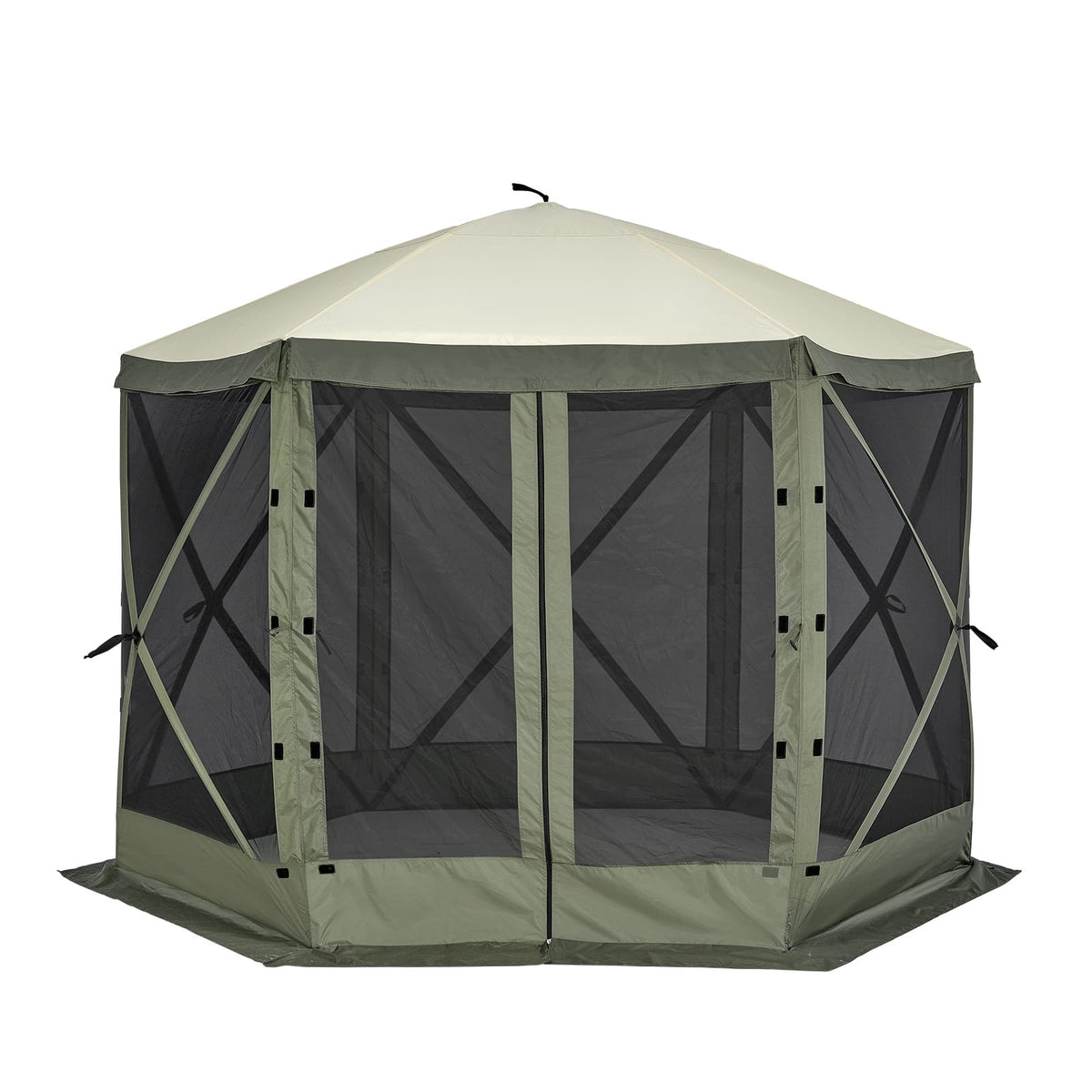 10x10FT Green Oxford Gazebo Tent - Camping Screen Shelter