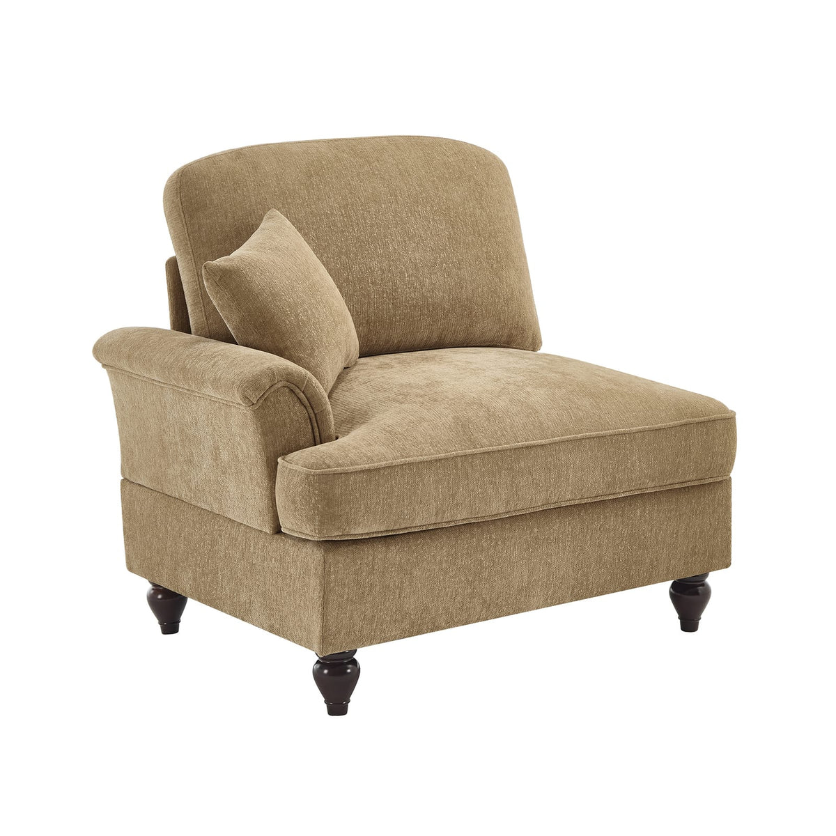 Light Coffee Chenille Sofa - 1 Seat for Living Room