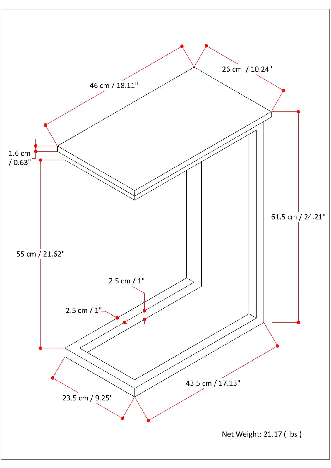 White Marble C Side Table - Compact Laptop Table for Living Room