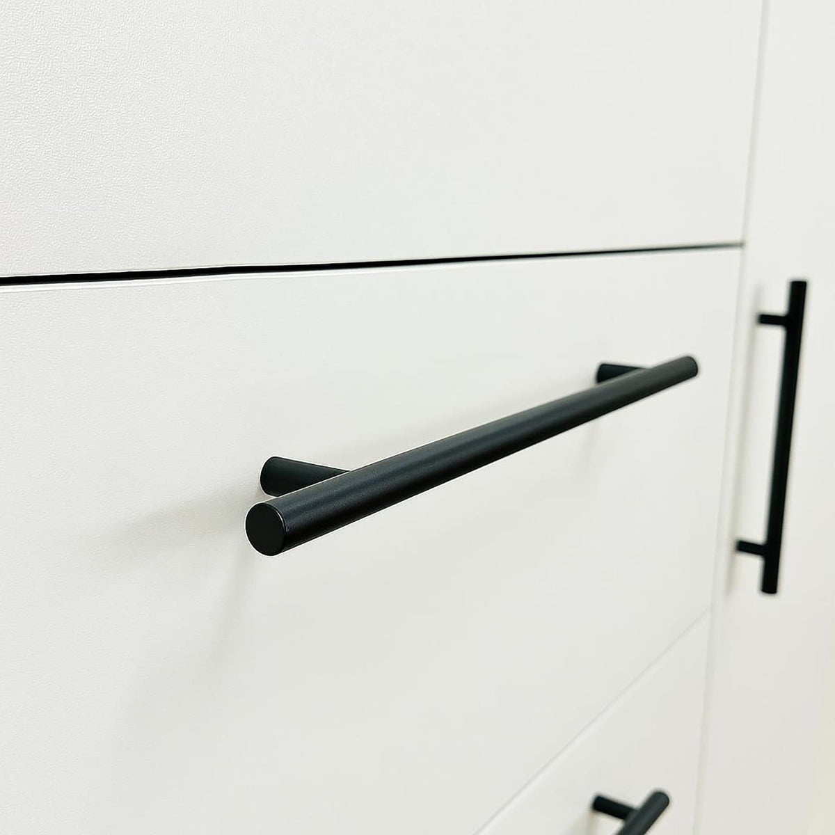 White Wood Dresser - 47" Wide Chest of Drawers for Bedroom