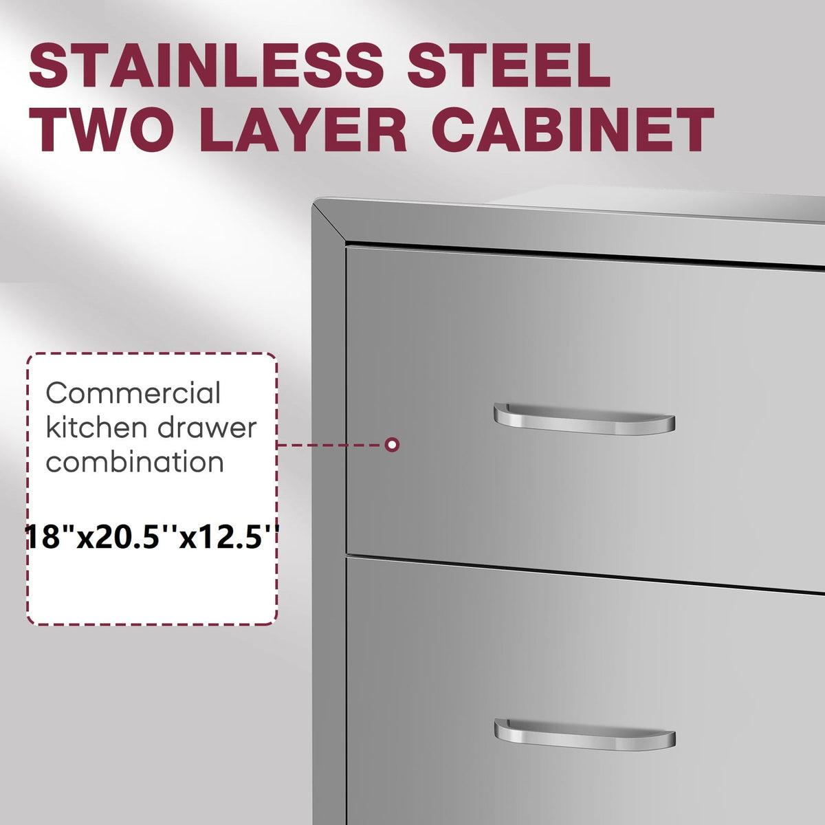 Stainless Steel Outdoor Kitchen Drawers - 18" Wide