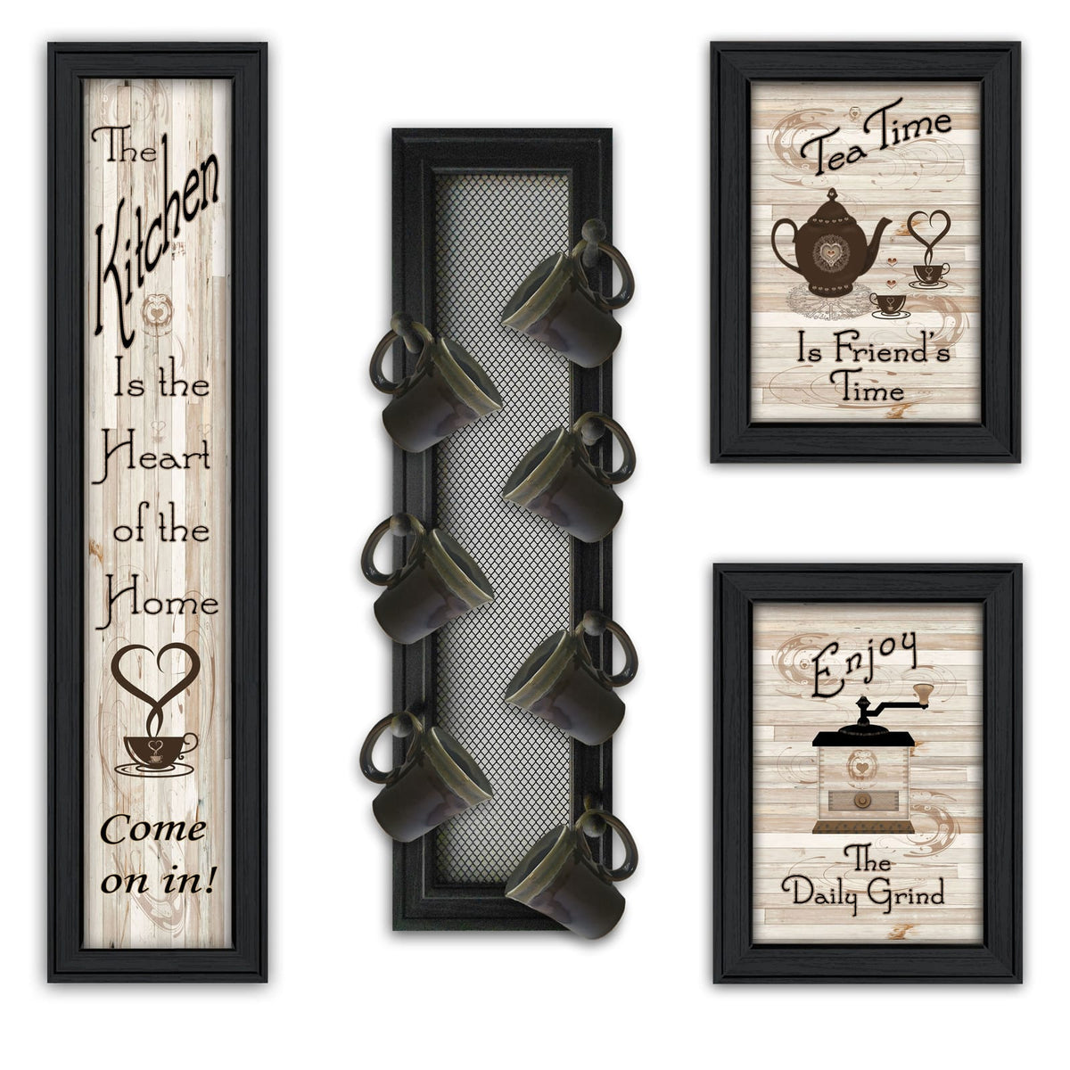 Black Mug Rack Vignette - Kitchen Storage Solution