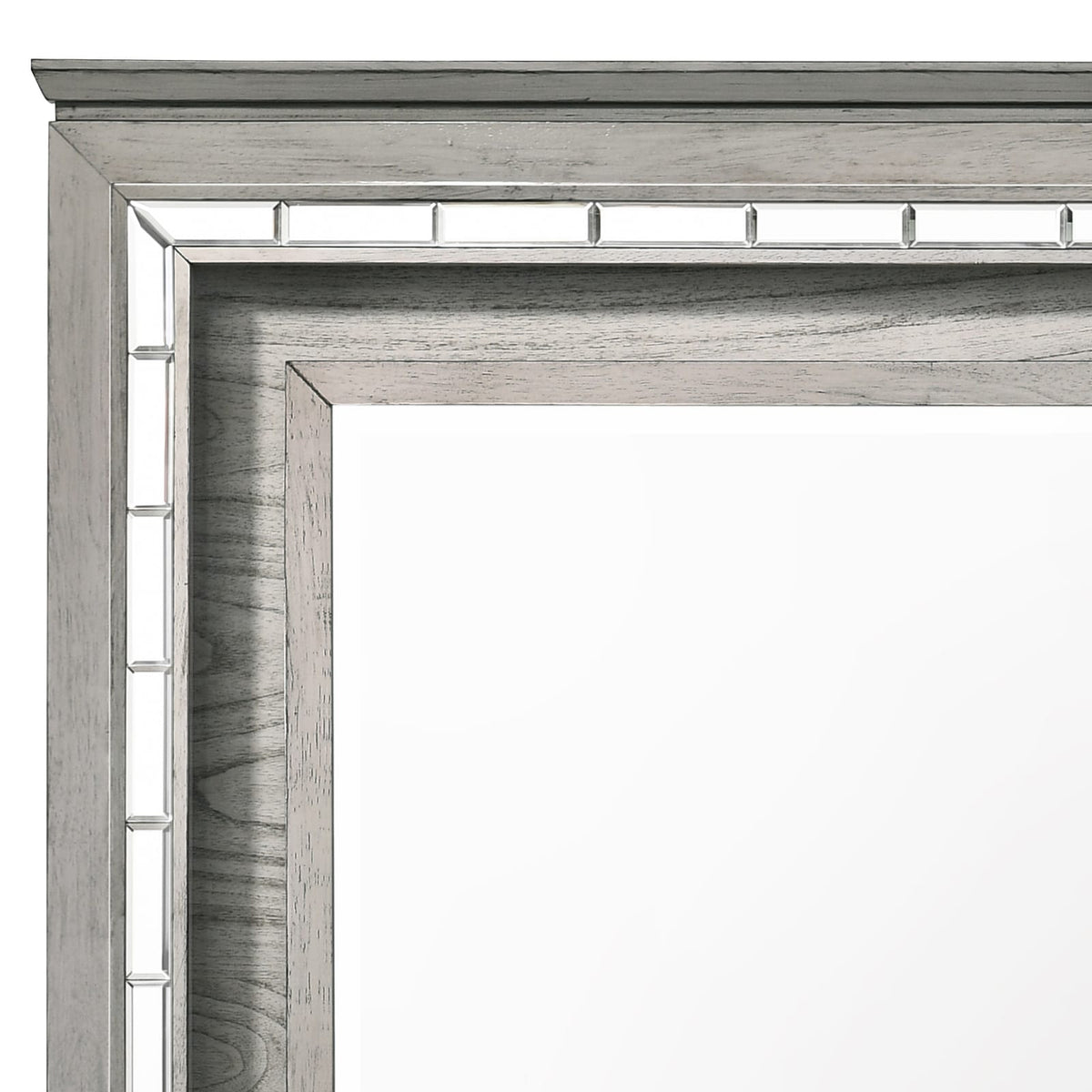 Light Gray Oak Mirror with LED - Bathroom & Bedroom Storage