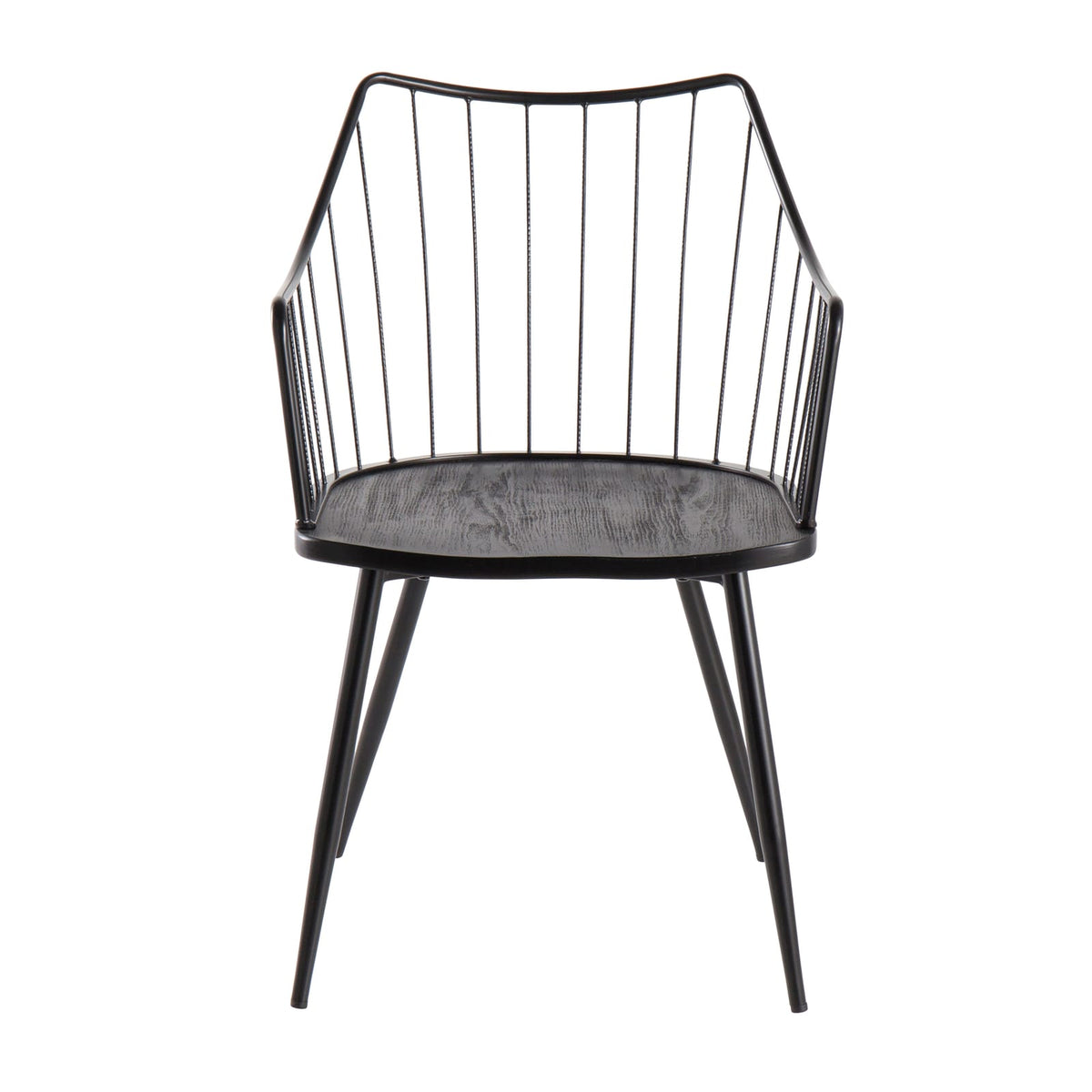 Black Wood Spindle Dining Chair - Farmhouse Style