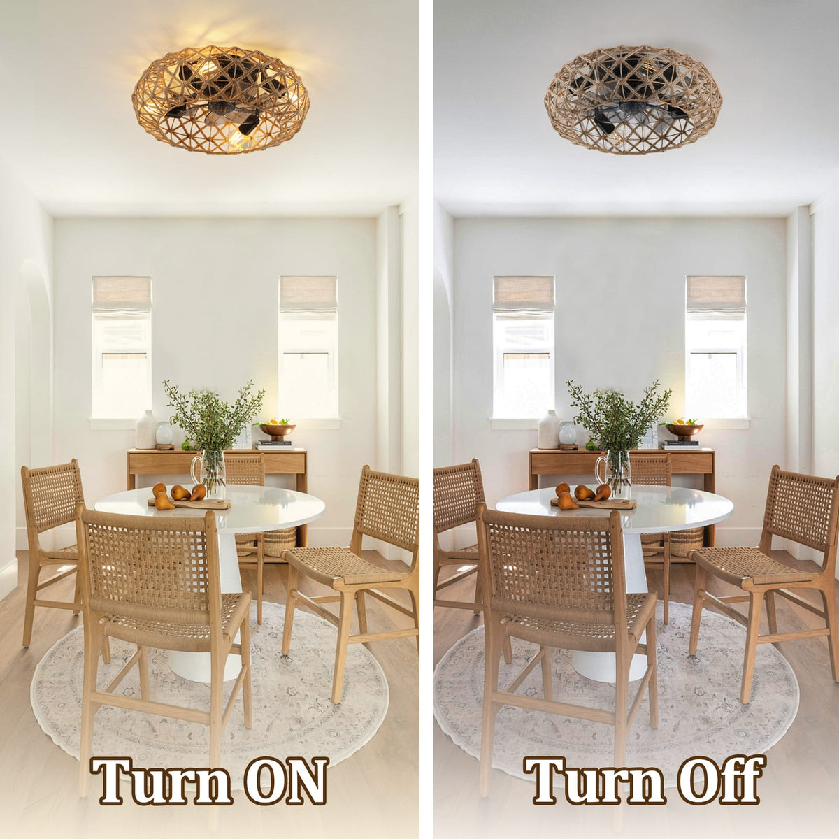 Earthy Yellow Ceiling Fan with Remote Control