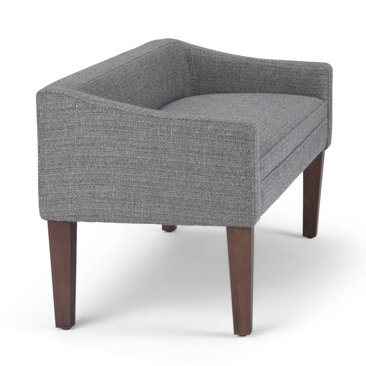 Gray Upholstered Bench - 50 Inch Wide Storage Seat