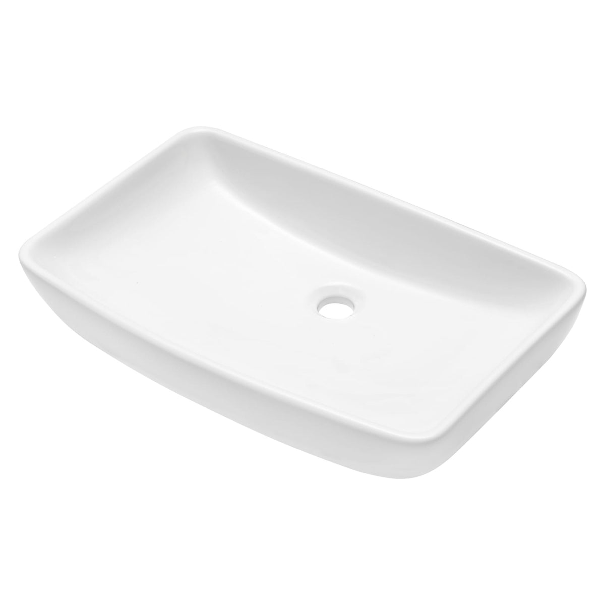 24" White Ceramic Rectangular Vessel Sink - Bathroom Vanity