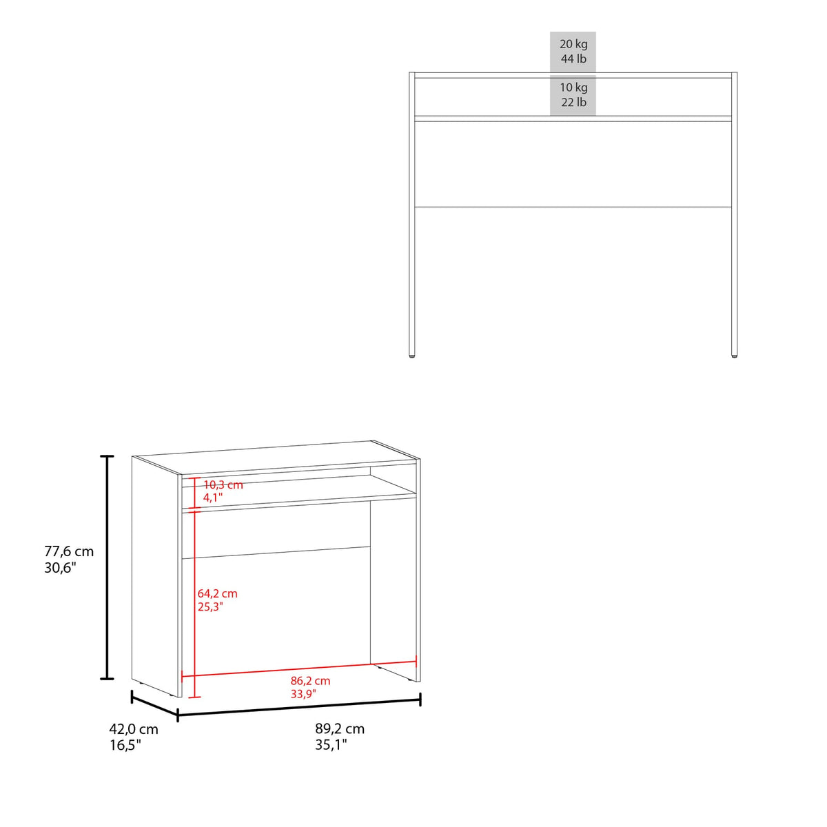 Caraway Desk, White - Office Storage & Productivity for Home Office