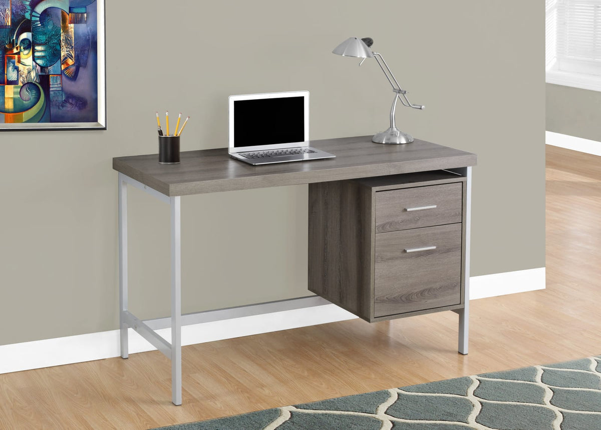 Taupe Computer Desk with Storage Drawers - 48" L Workstation for Home Office