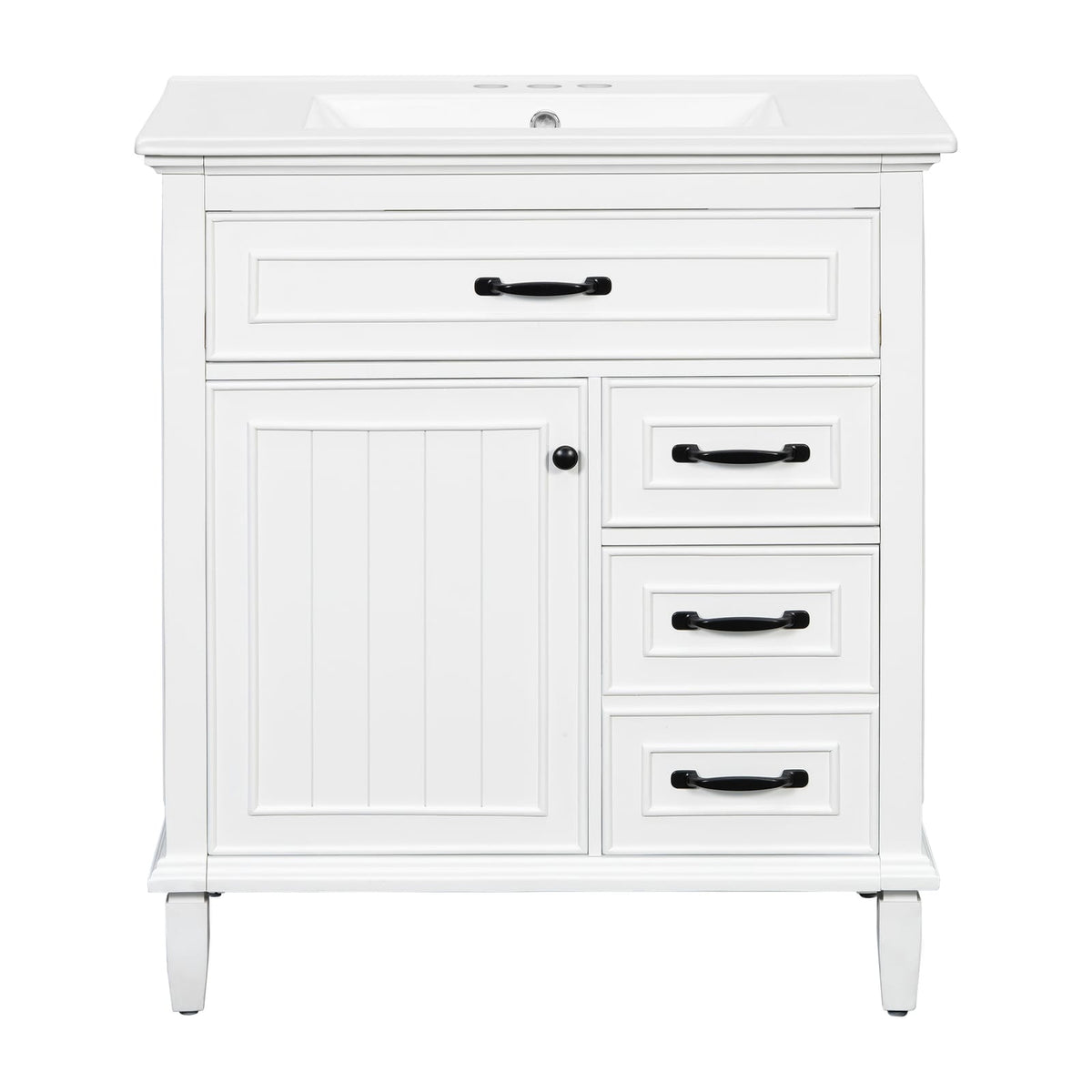 30 Inch White Bathroom Vanity with Sink